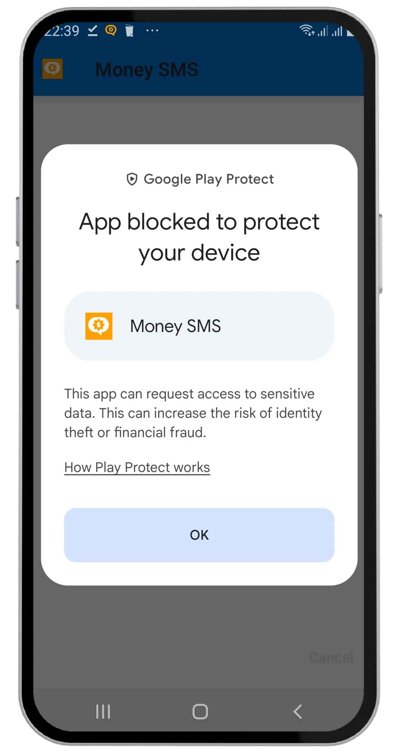 Google Play Protect warning screen